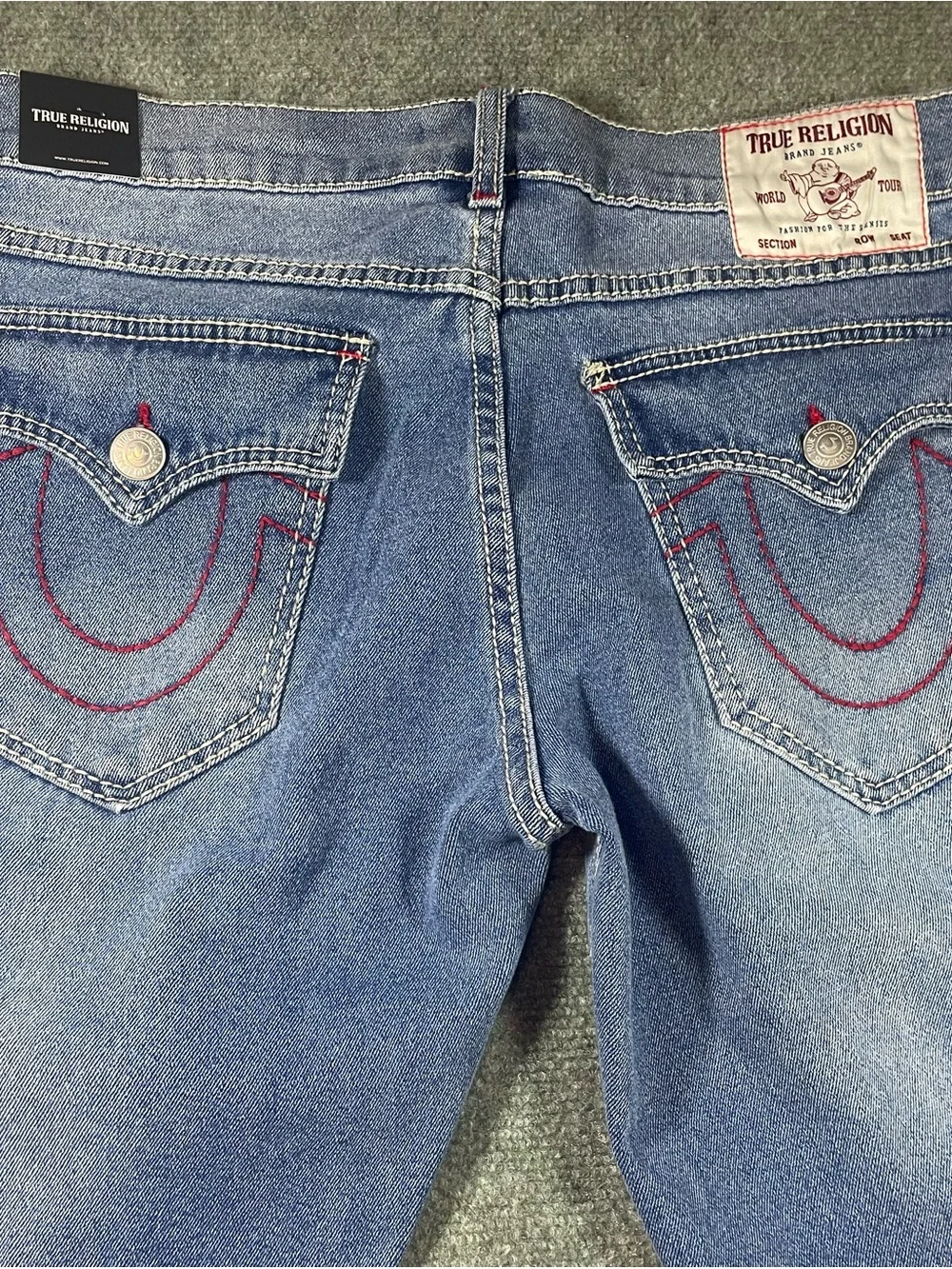 True Religion Men's Slim Geno Jeans in Light Blue Wash